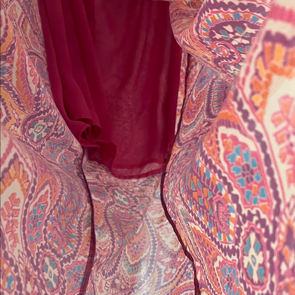 Elegant Pink Paisley Maxi Dress small - Picture 2 of 3